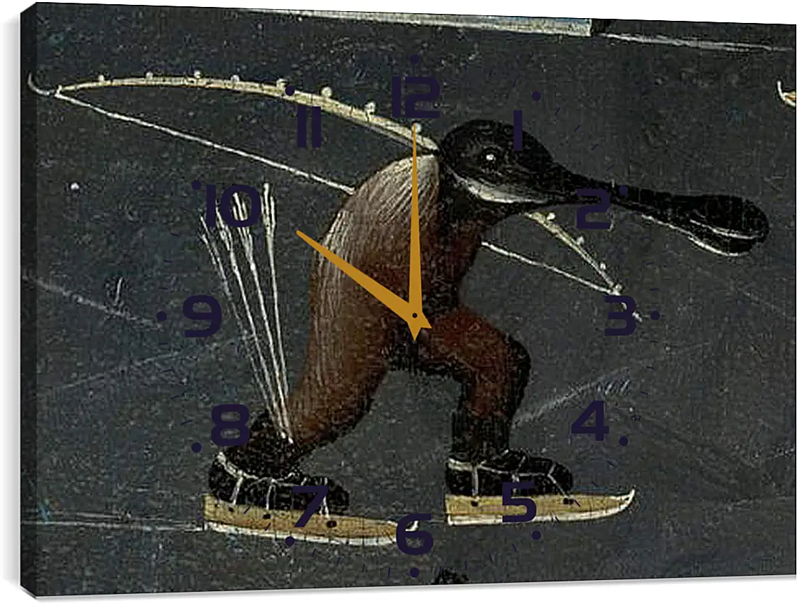 Часы картина - Skating monster. Иероним Босх