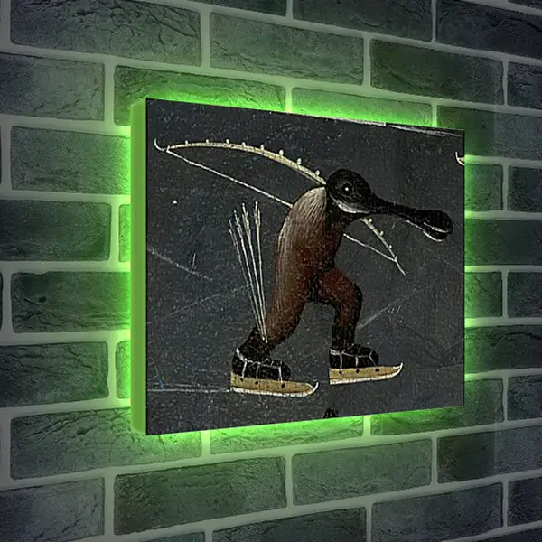 Лайтбокс световая панель - Skating monster. Иероним Босх