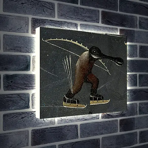 Лайтбокс световая панель - Skating monster. Иероним Босх