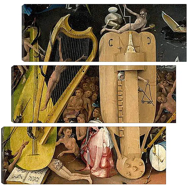 Модульная картина - Musical instruments. Иероним Босх