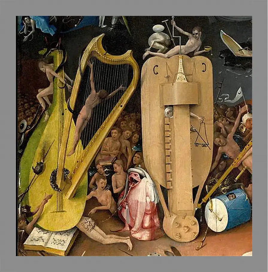 Картина в раме - Musical instruments. Иероним Босх