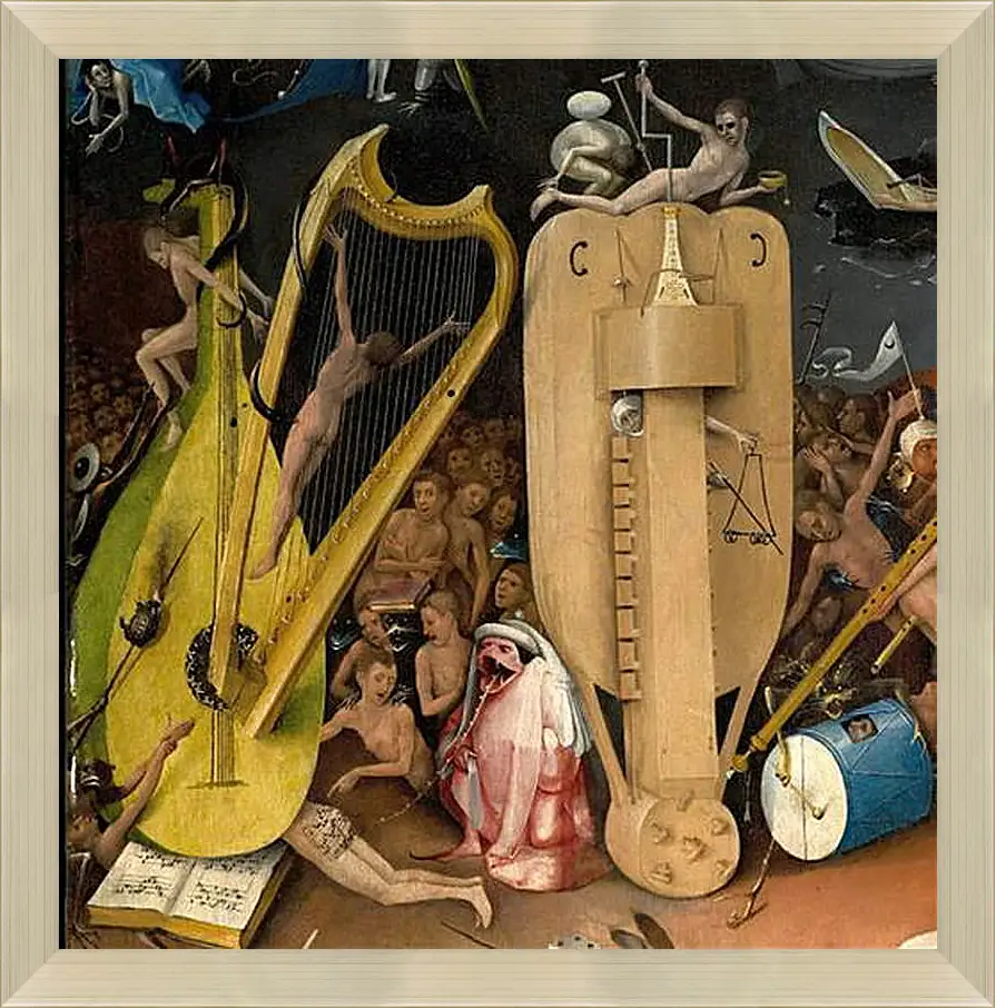 Картина в раме - Musical instruments. Иероним Босх