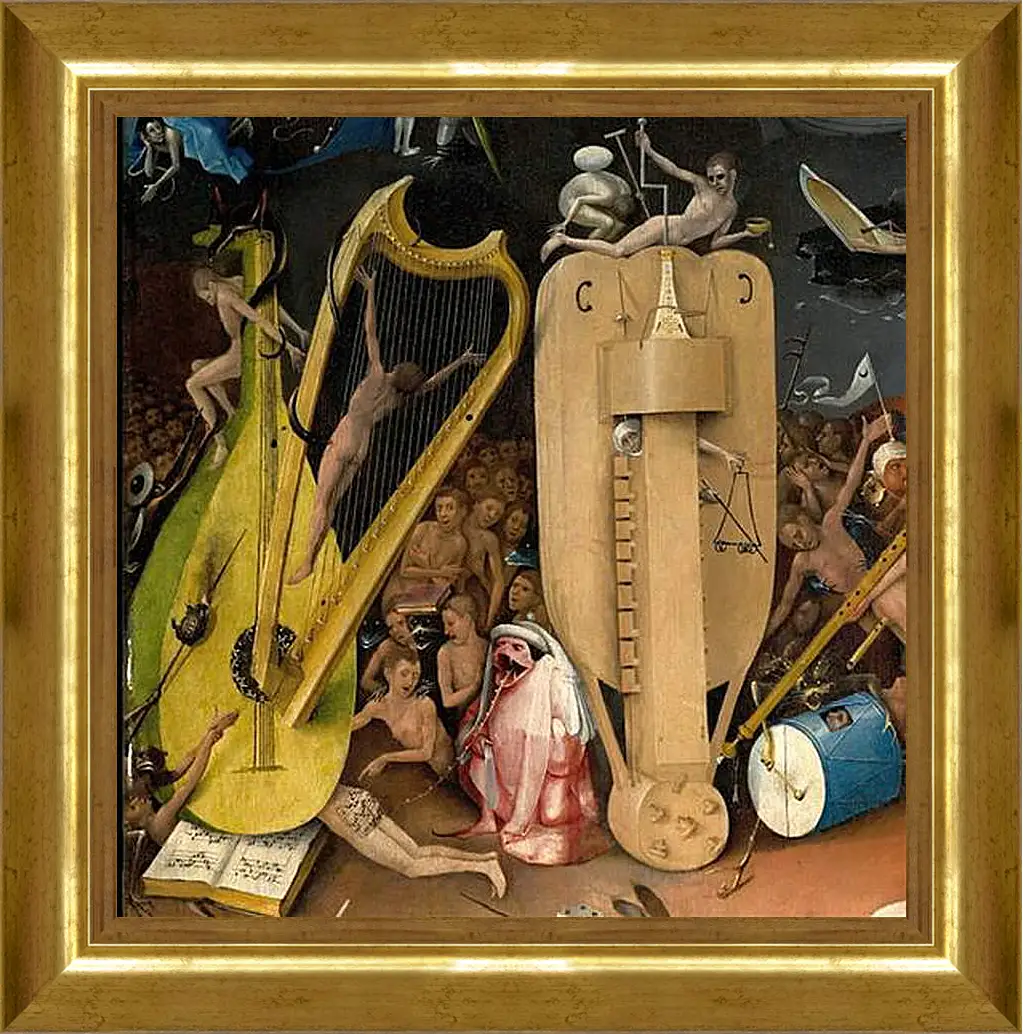 Картина в раме - Musical instruments. Иероним Босх