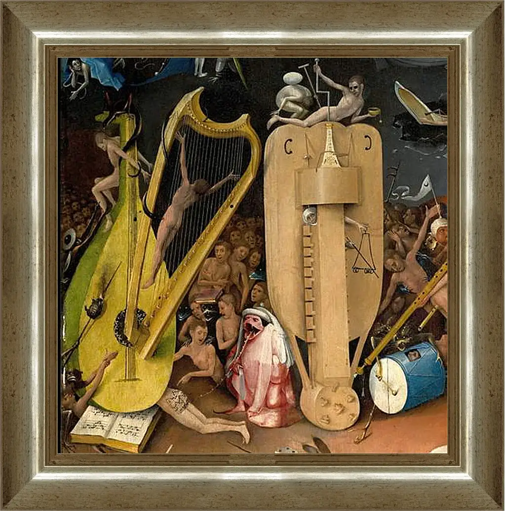 Картина в раме - Musical instruments. Иероним Босх