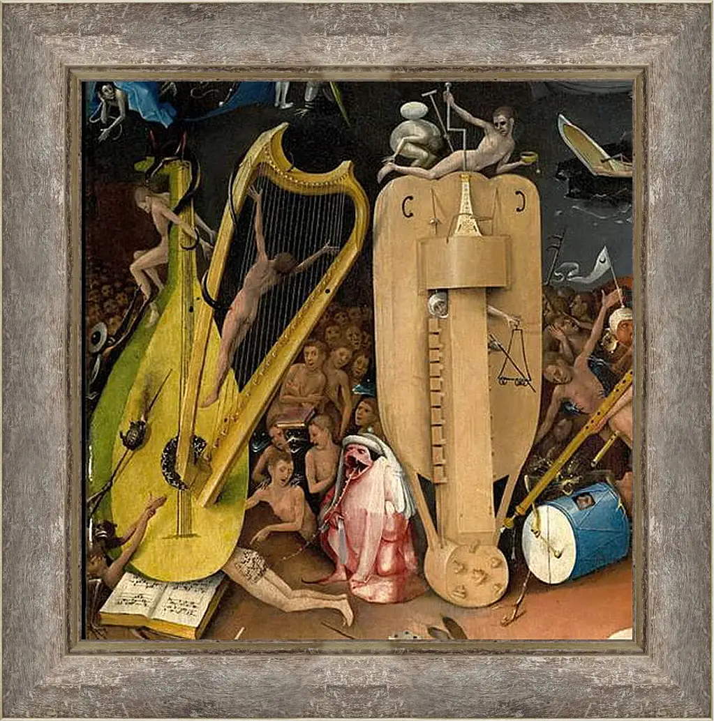Картина в раме - Musical instruments. Иероним Босх