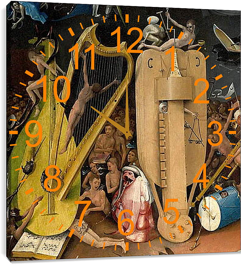 Часы картина - Musical instruments. Иероним Босх
