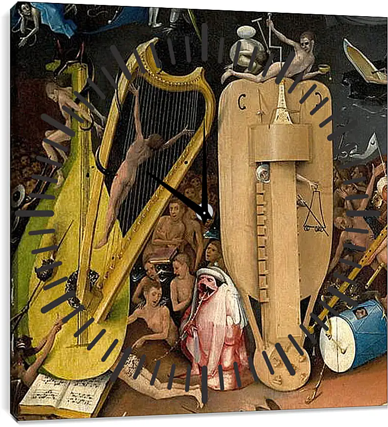 Часы картина - Musical instruments. Иероним Босх