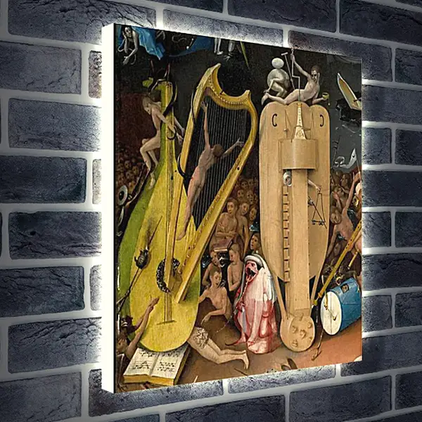 Лайтбокс световая панель - Musical instruments. Иероним Босх