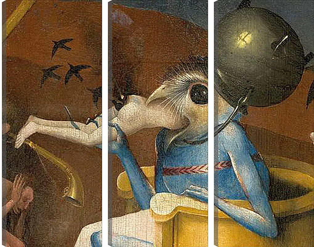Модульная картина - Bird-headed monster or The Prince of Hell - close-up head. Иероним Босх