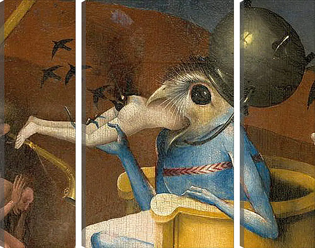 Модульная картина - Bird-headed monster or The Prince of Hell - close-up head. Иероним Босх