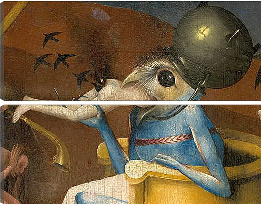 Модульная картина - Bird-headed monster or The Prince of Hell - close-up head. Иероним Босх