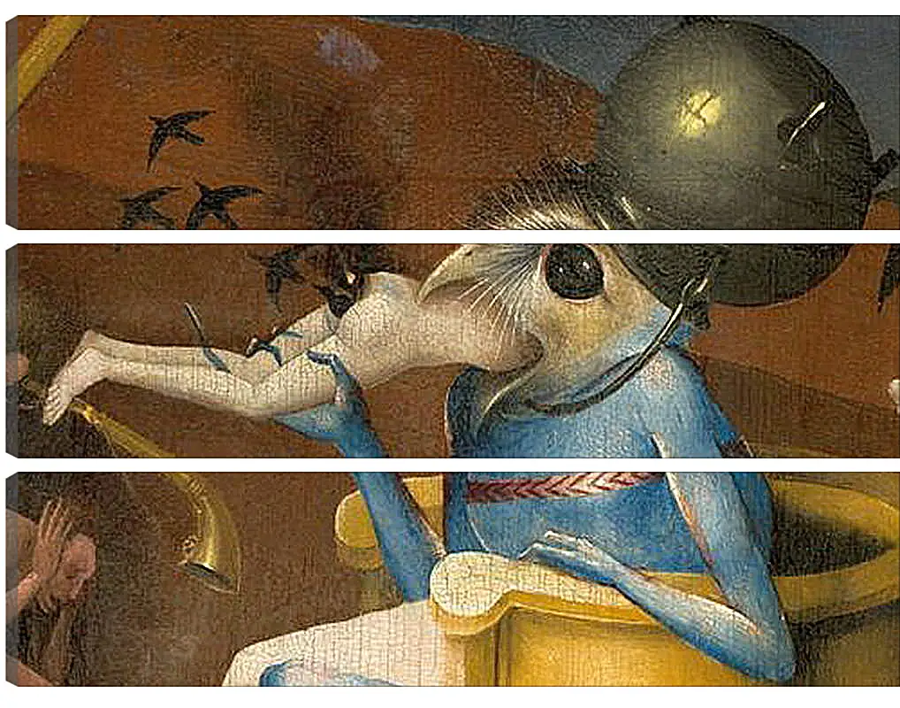 Модульная картина - Bird-headed monster or The Prince of Hell - close-up head. Иероним Босх