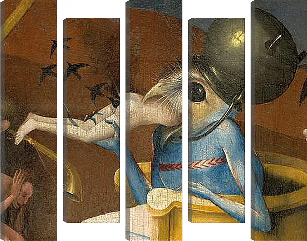 Модульная картина - Bird-headed monster or The Prince of Hell - close-up head. Иероним Босх