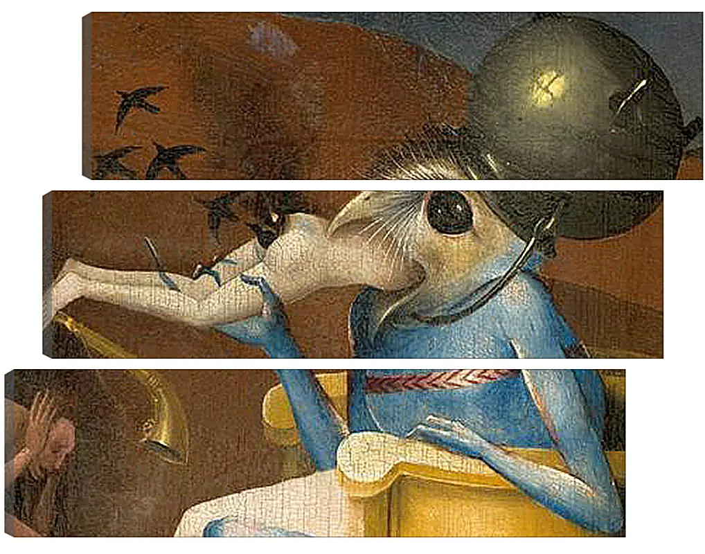 Модульная картина - Bird-headed monster or The Prince of Hell - close-up head. Иероним Босх