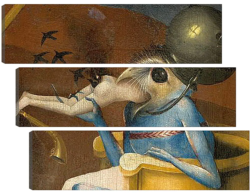 Модульная картина - Bird-headed monster or The Prince of Hell - close-up head. Иероним Босх
