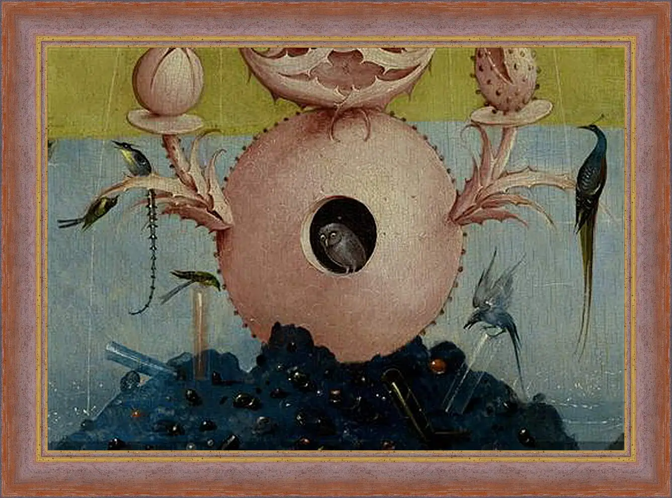 Картина в раме - Fountain Of Life with owl. Иероним Босх