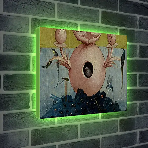 Лайтбокс световая панель - Fountain Of Life with owl. Иероним Босх