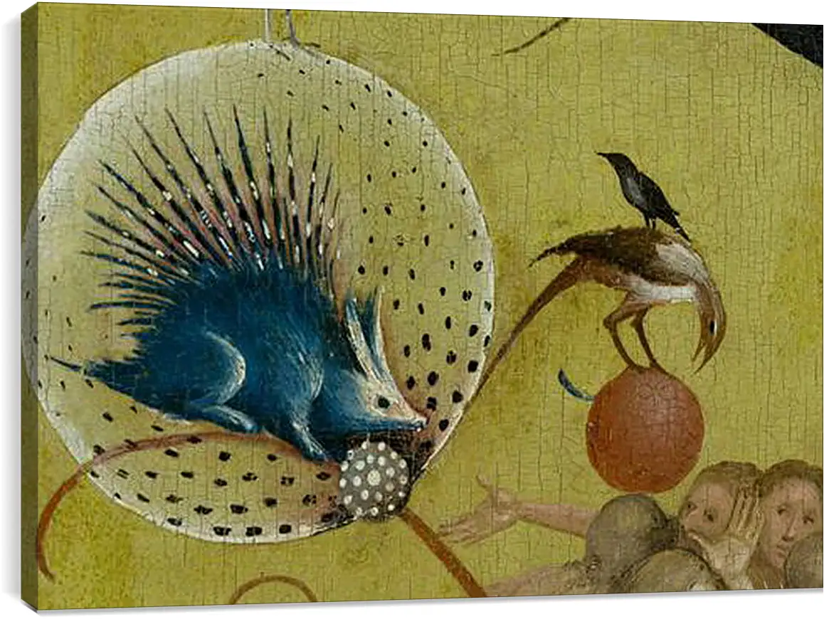 Постер и плакат - The Garden of Earthly Delights, central panel porcupine. Иероним Босх