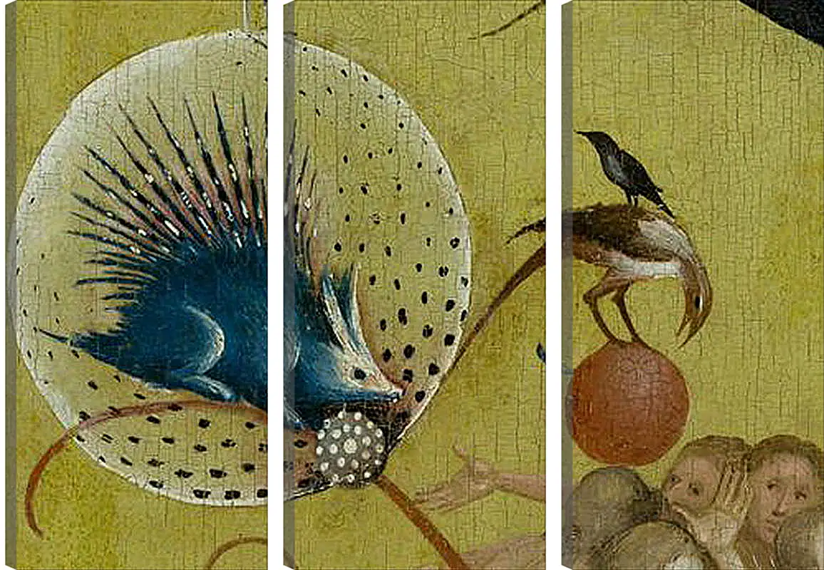 Модульная картина - The Garden of Earthly Delights, central panel porcupine. Иероним Босх