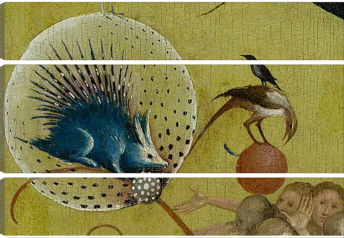 Модульная картина - The Garden of Earthly Delights, central panel porcupine. Иероним Босх
