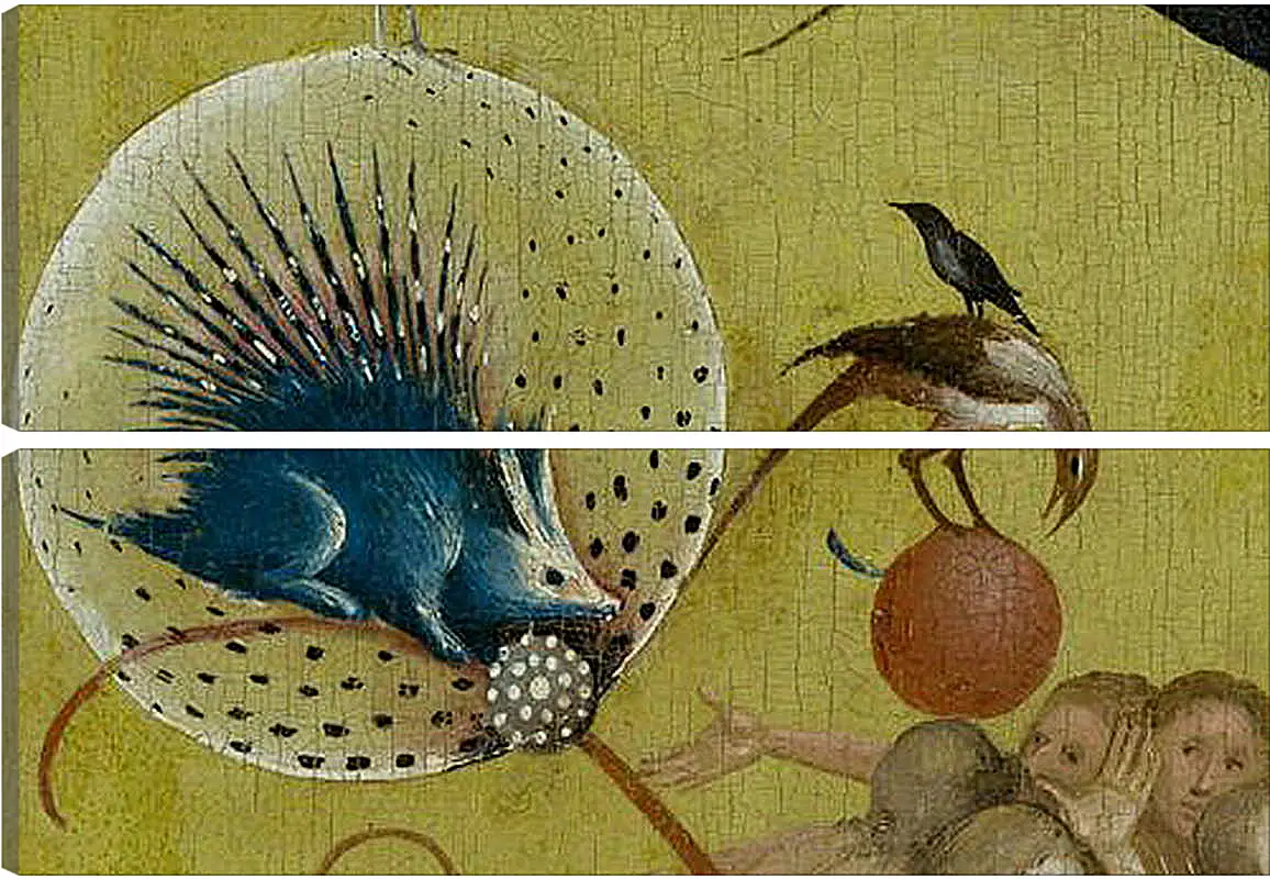 Модульная картина - The Garden of Earthly Delights, central panel porcupine. Иероним Босх