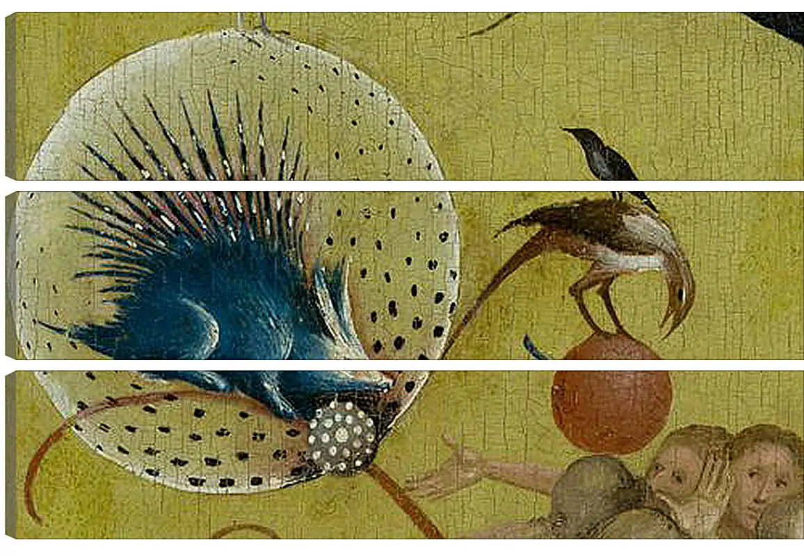 Модульная картина - The Garden of Earthly Delights, central panel porcupine. Иероним Босх
