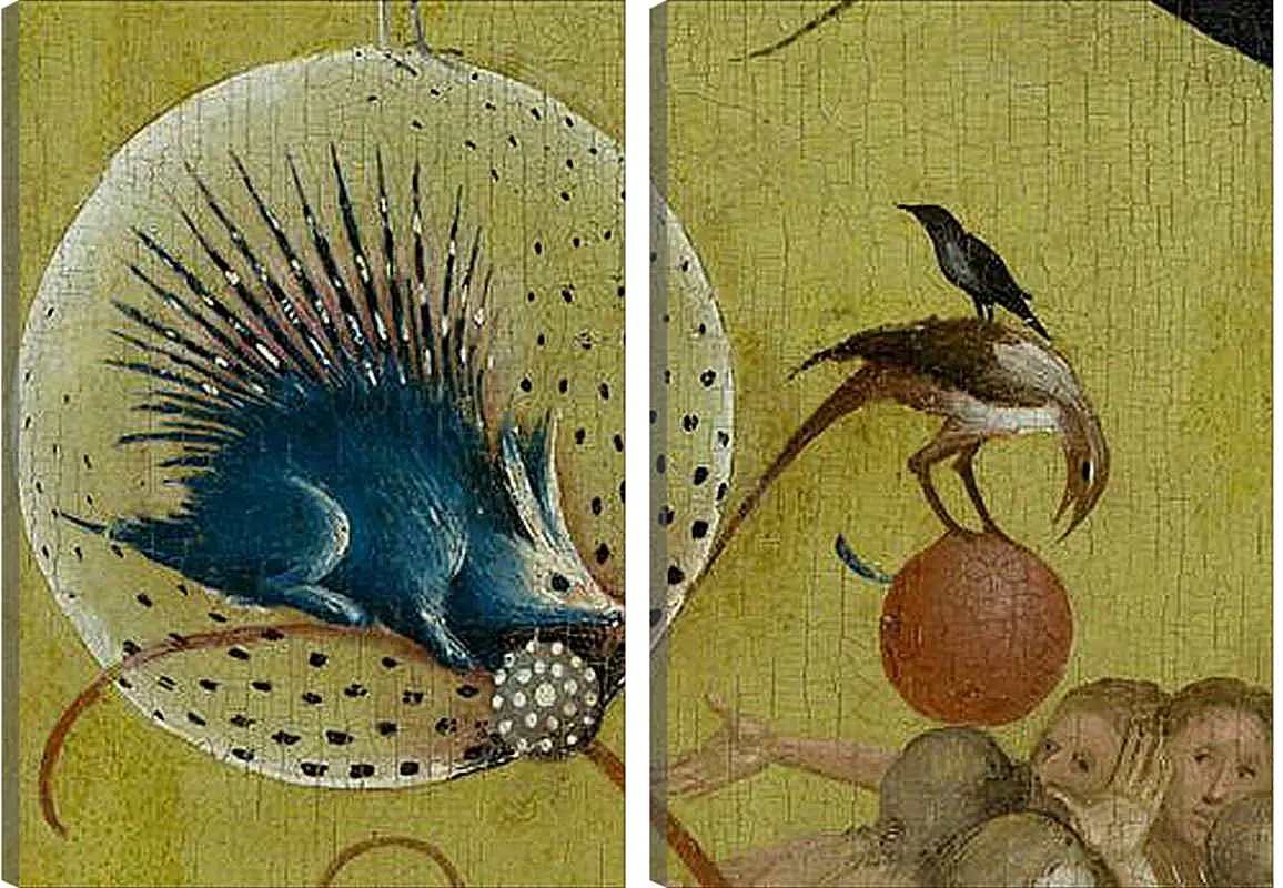 Модульная картина - The Garden of Earthly Delights, central panel porcupine. Иероним Босх
