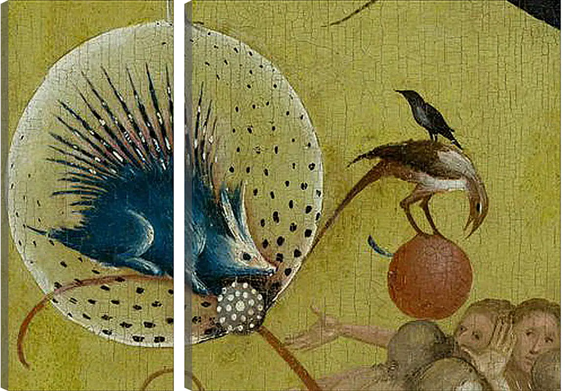 Модульная картина - The Garden of Earthly Delights, central panel porcupine. Иероним Босх