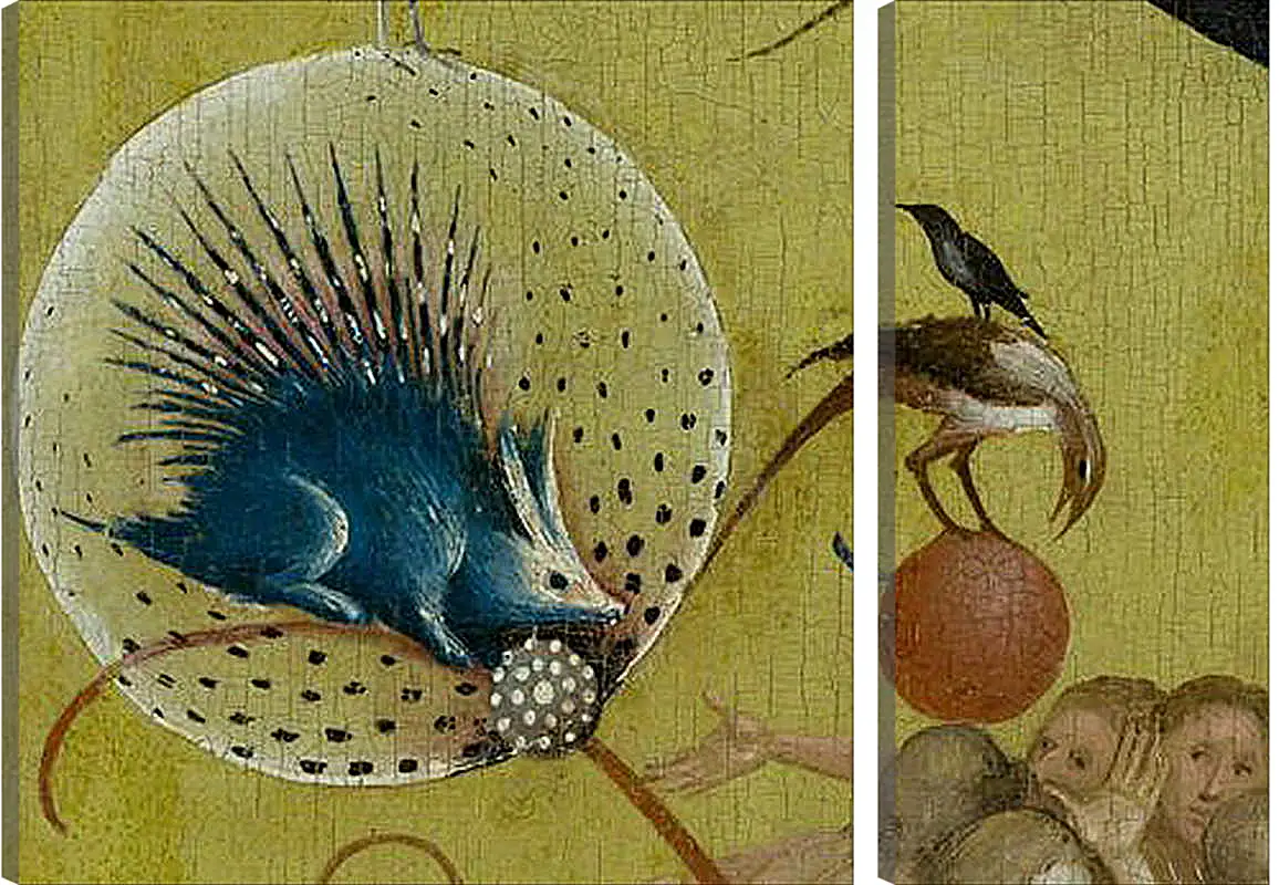 Модульная картина - The Garden of Earthly Delights, central panel porcupine. Иероним Босх