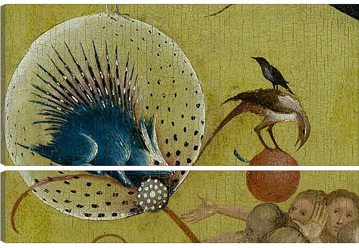 Модульная картина - The Garden of Earthly Delights, central panel porcupine. Иероним Босх