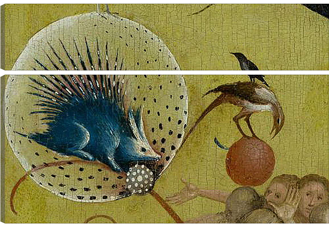 Модульная картина - The Garden of Earthly Delights, central panel porcupine. Иероним Босх
