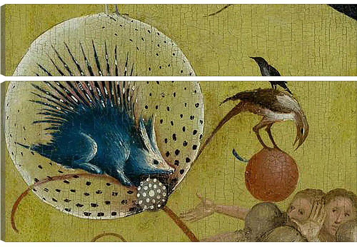 Модульная картина - The Garden of Earthly Delights, central panel porcupine. Иероним Босх