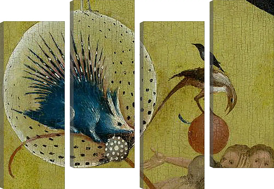 Модульная картина - The Garden of Earthly Delights, central panel porcupine. Иероним Босх