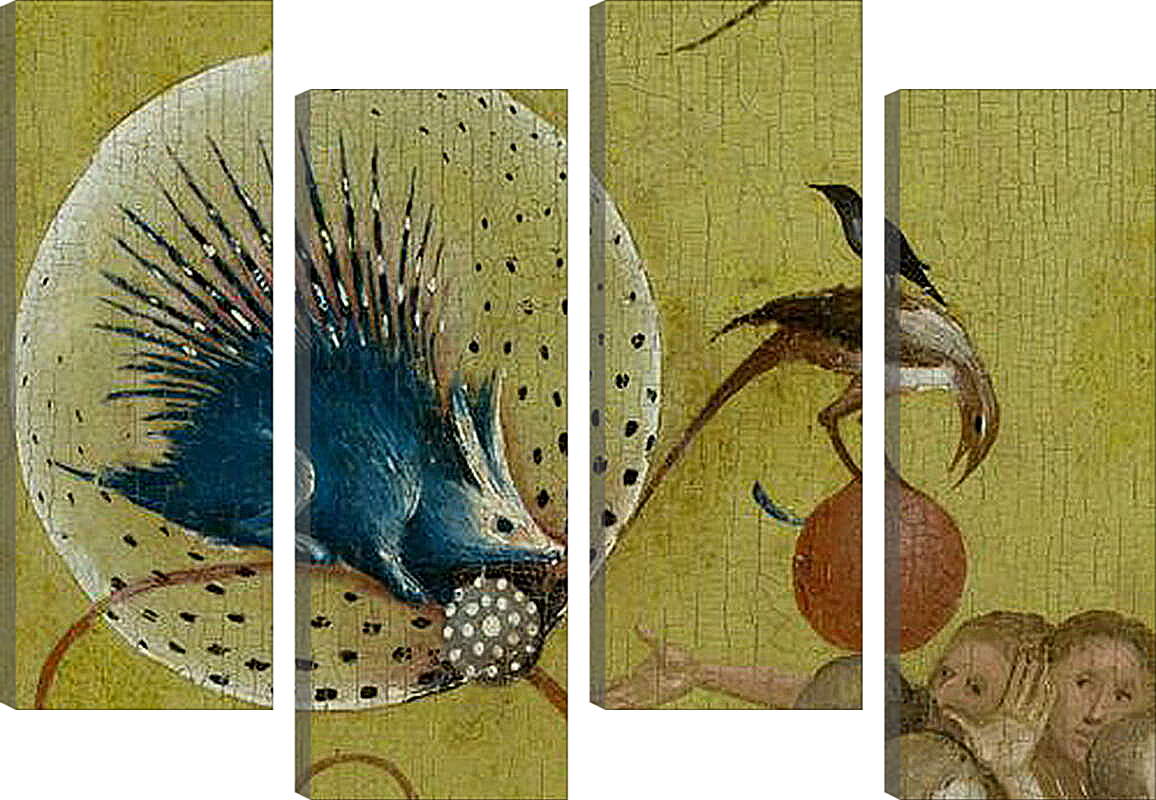 Модульная картина - The Garden of Earthly Delights, central panel porcupine. Иероним Босх