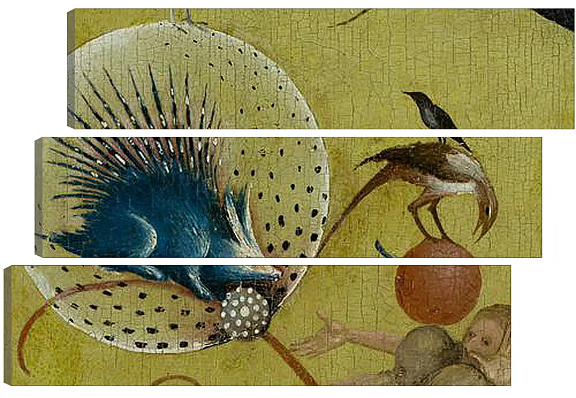 Модульная картина - The Garden of Earthly Delights, central panel porcupine. Иероним Босх