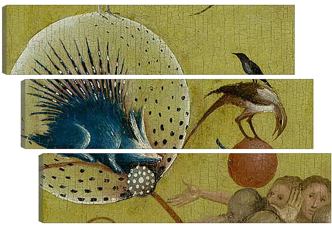 Модульная картина - The Garden of Earthly Delights, central panel porcupine. Иероним Босх