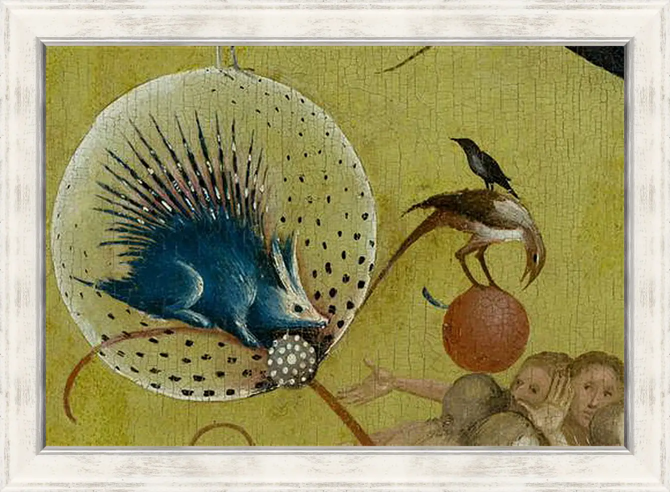 Картина в раме - The Garden of Earthly Delights, central panel porcupine. Иероним Босх
