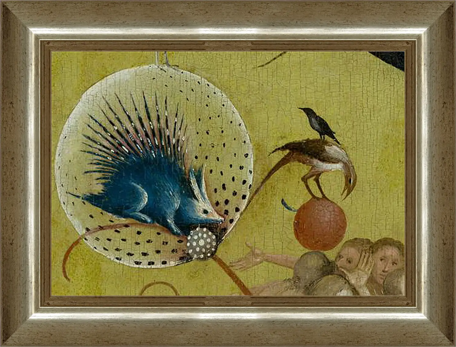 Картина в раме - The Garden of Earthly Delights, central panel porcupine. Иероним Босх