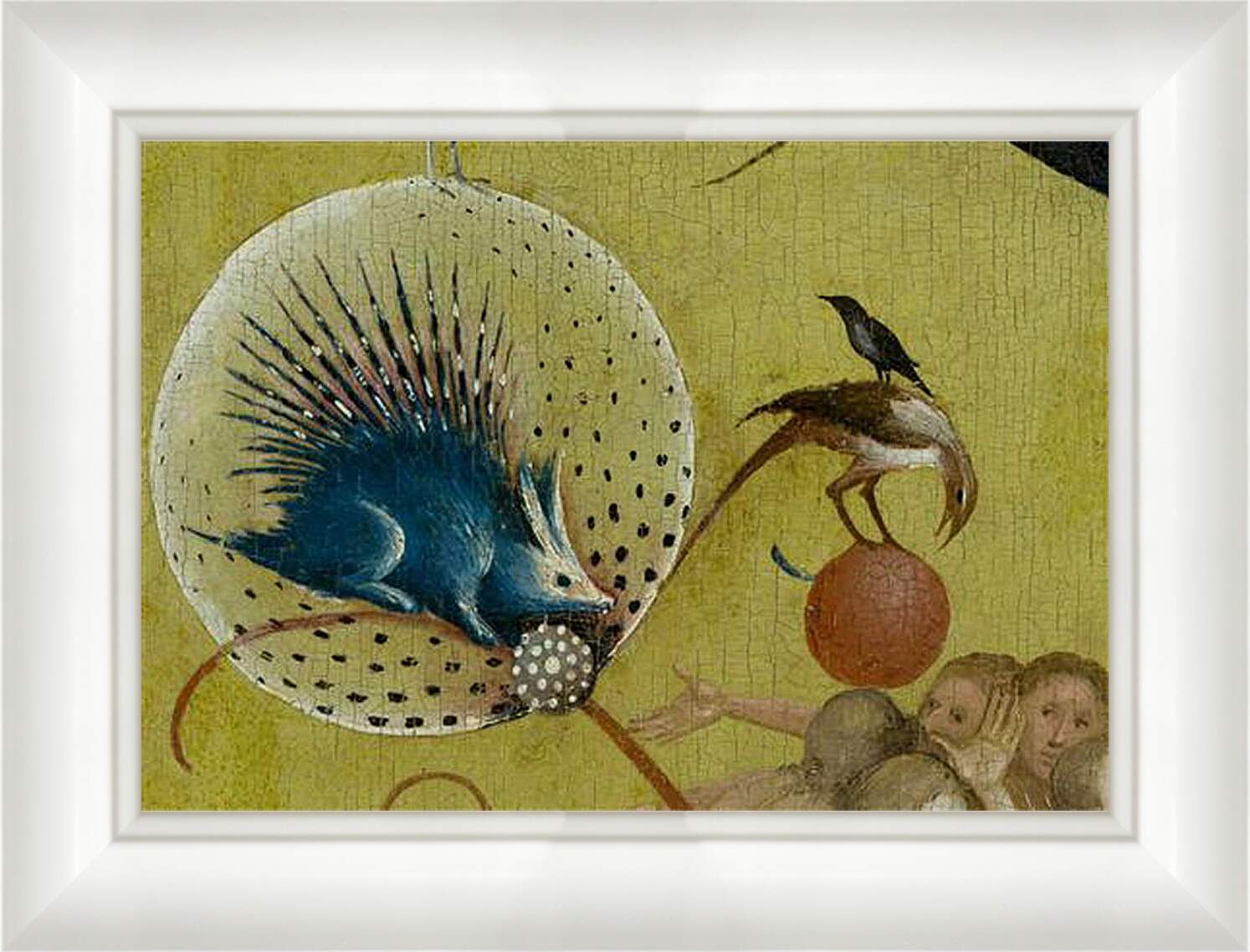 Картина в раме - The Garden of Earthly Delights, central panel porcupine. Иероним Босх

