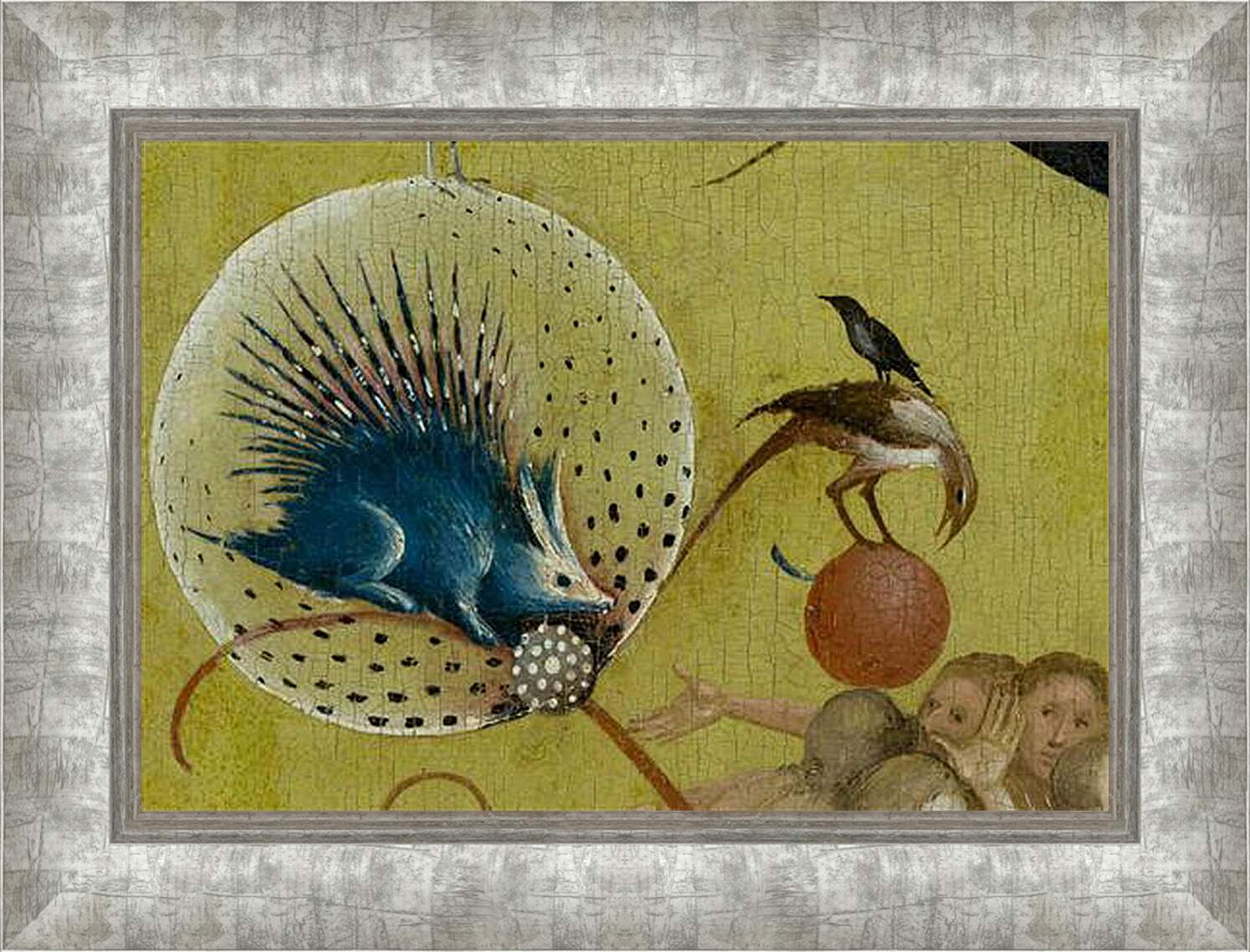 Картина в раме - The Garden of Earthly Delights, central panel porcupine. Иероним Босх

