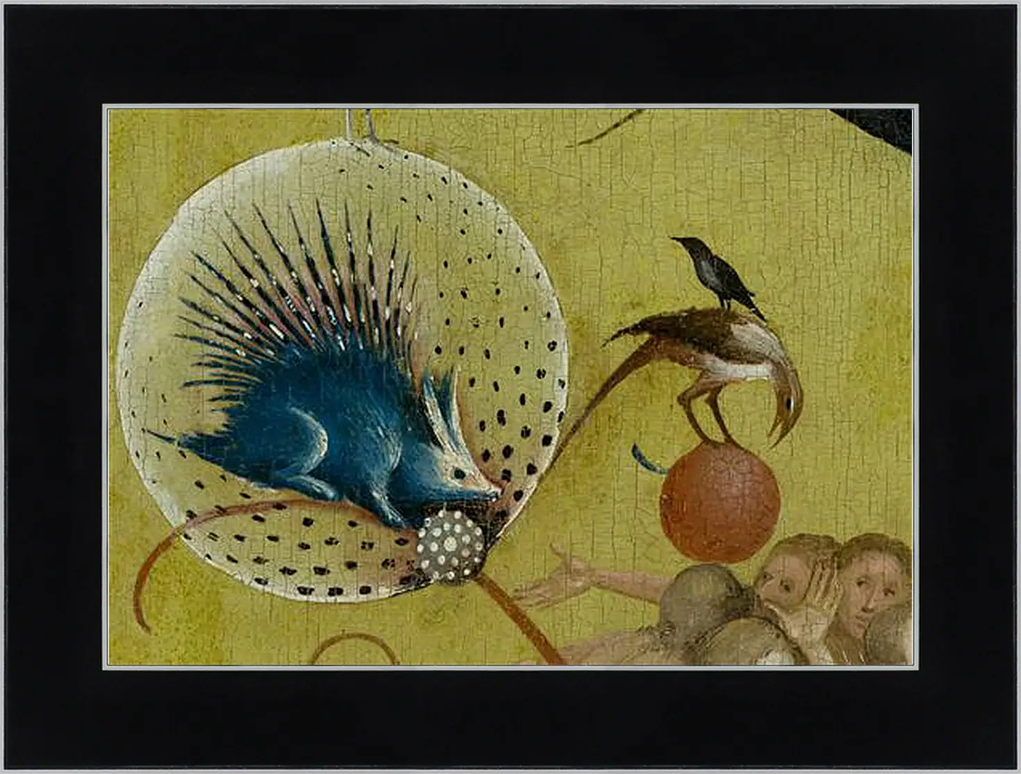 Картина в раме - The Garden of Earthly Delights, central panel porcupine. Иероним Босх