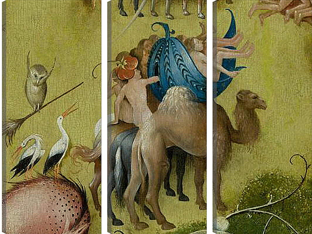 Модульная картина - Camel and people in a leaf. Иероним Босх

