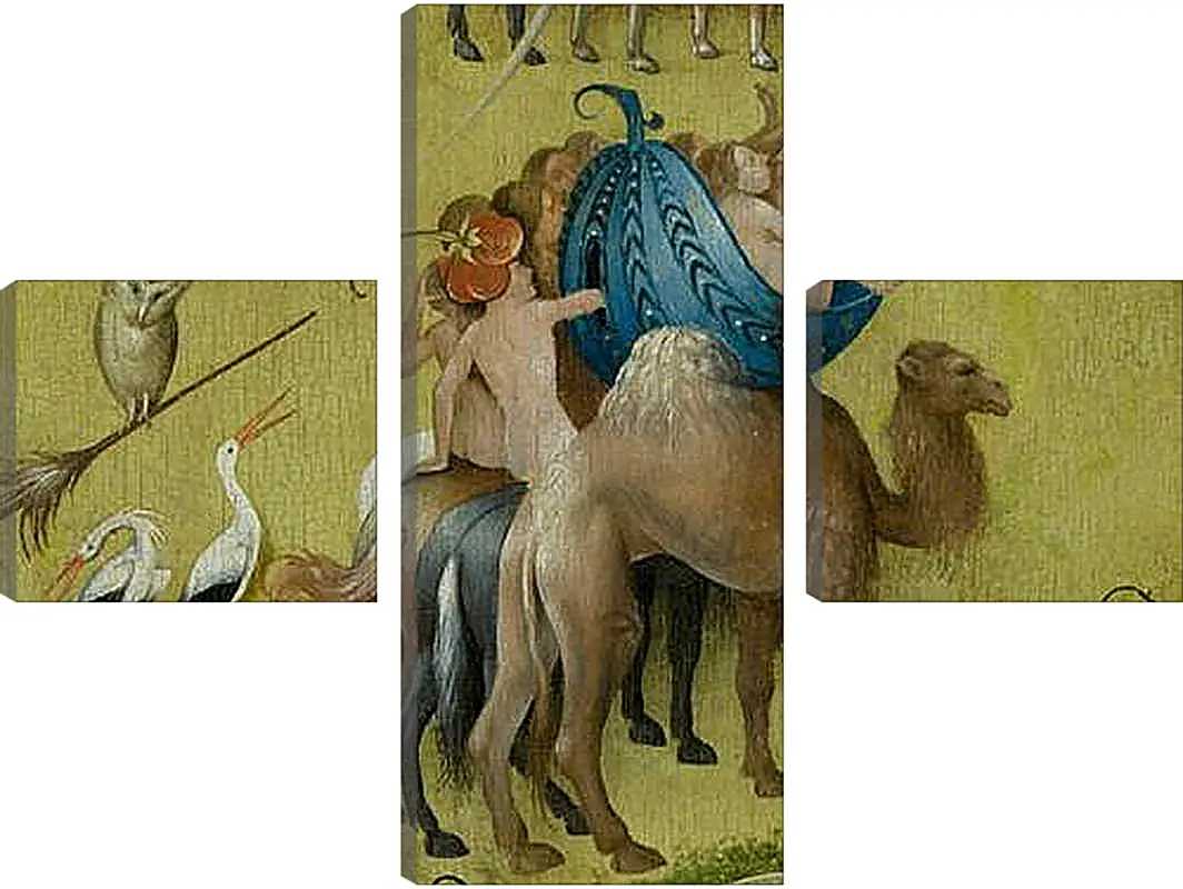 Модульная картина - Camel and people in a leaf. Иероним Босх
