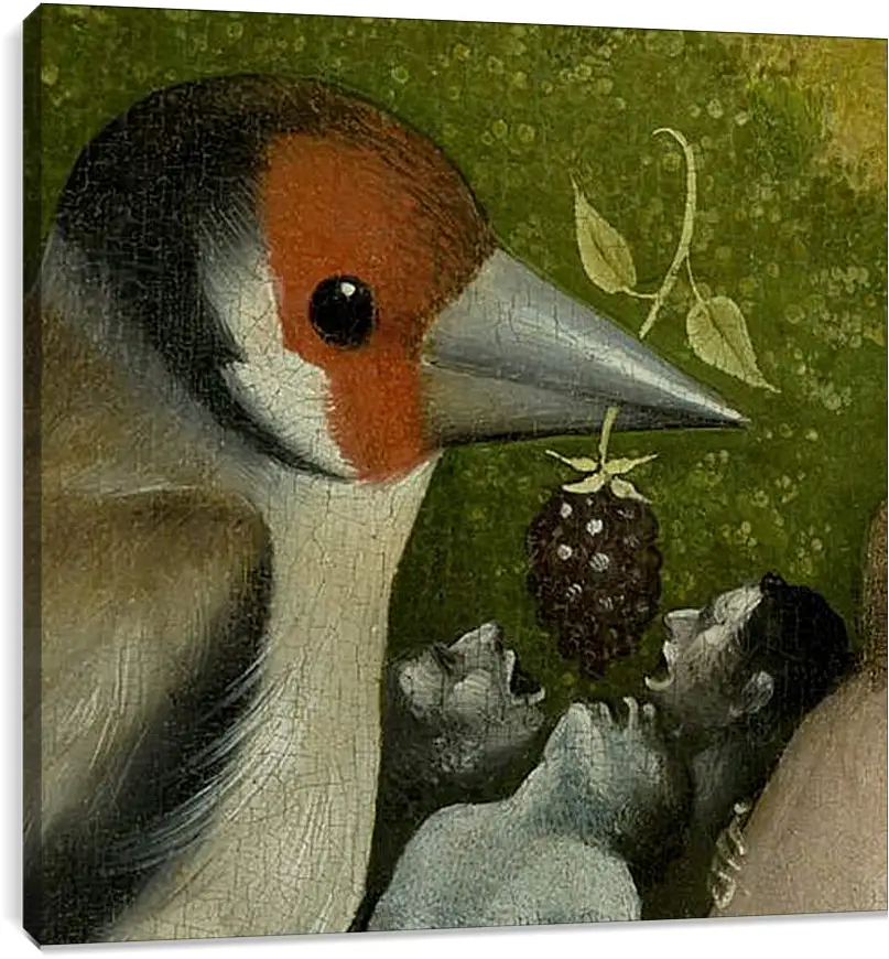 Постер и плакат - Bird feeding men. Иероним Босх