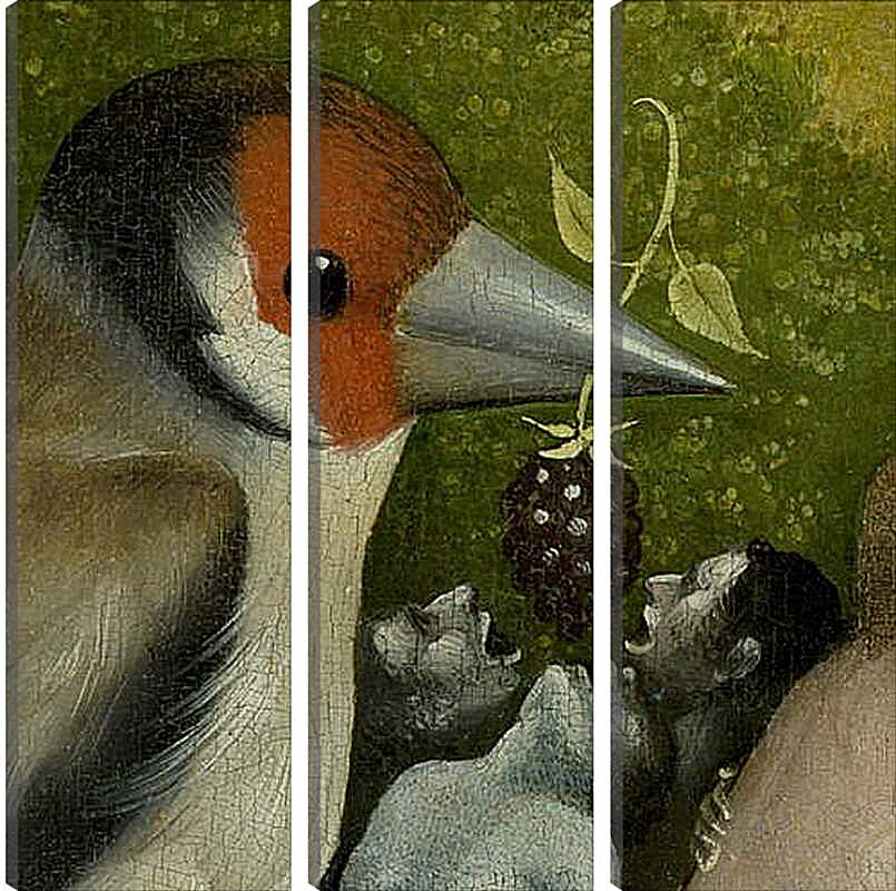 Модульная картина - Bird feeding men. Иероним Босх
