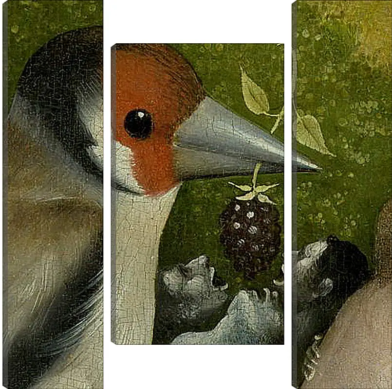Модульная картина - Bird feeding men. Иероним Босх