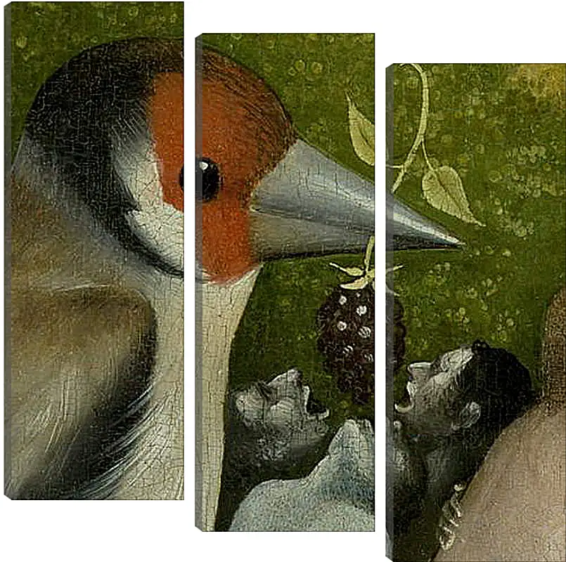 Модульная картина - Bird feeding men. Иероним Босх