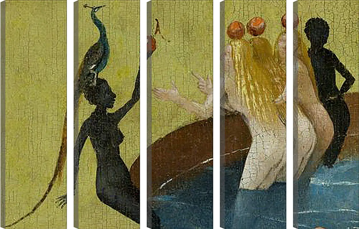 Модульная картина - Women with peacock. Иероним Босх