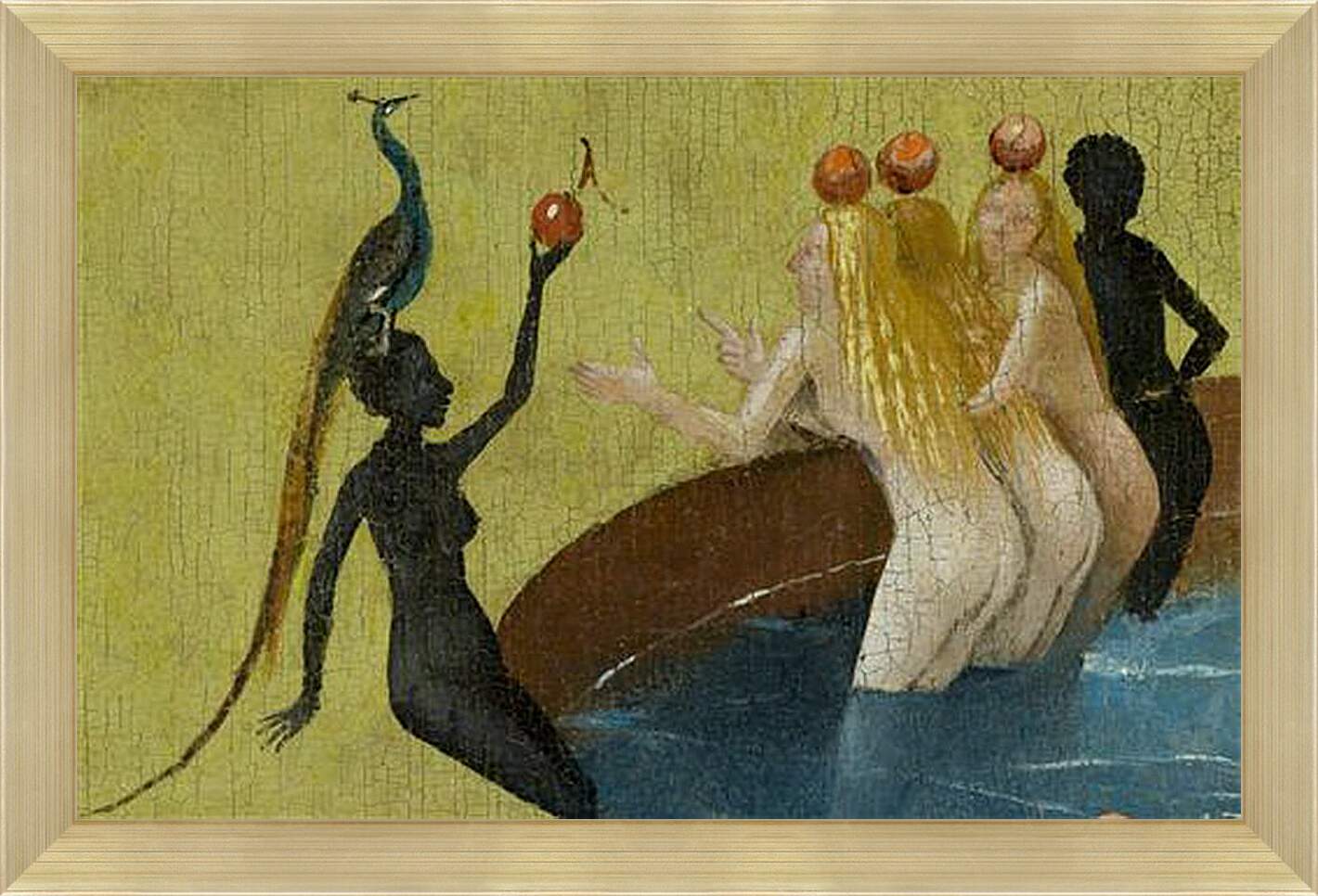 Картина в раме - Women with peacock. Иероним Босх
