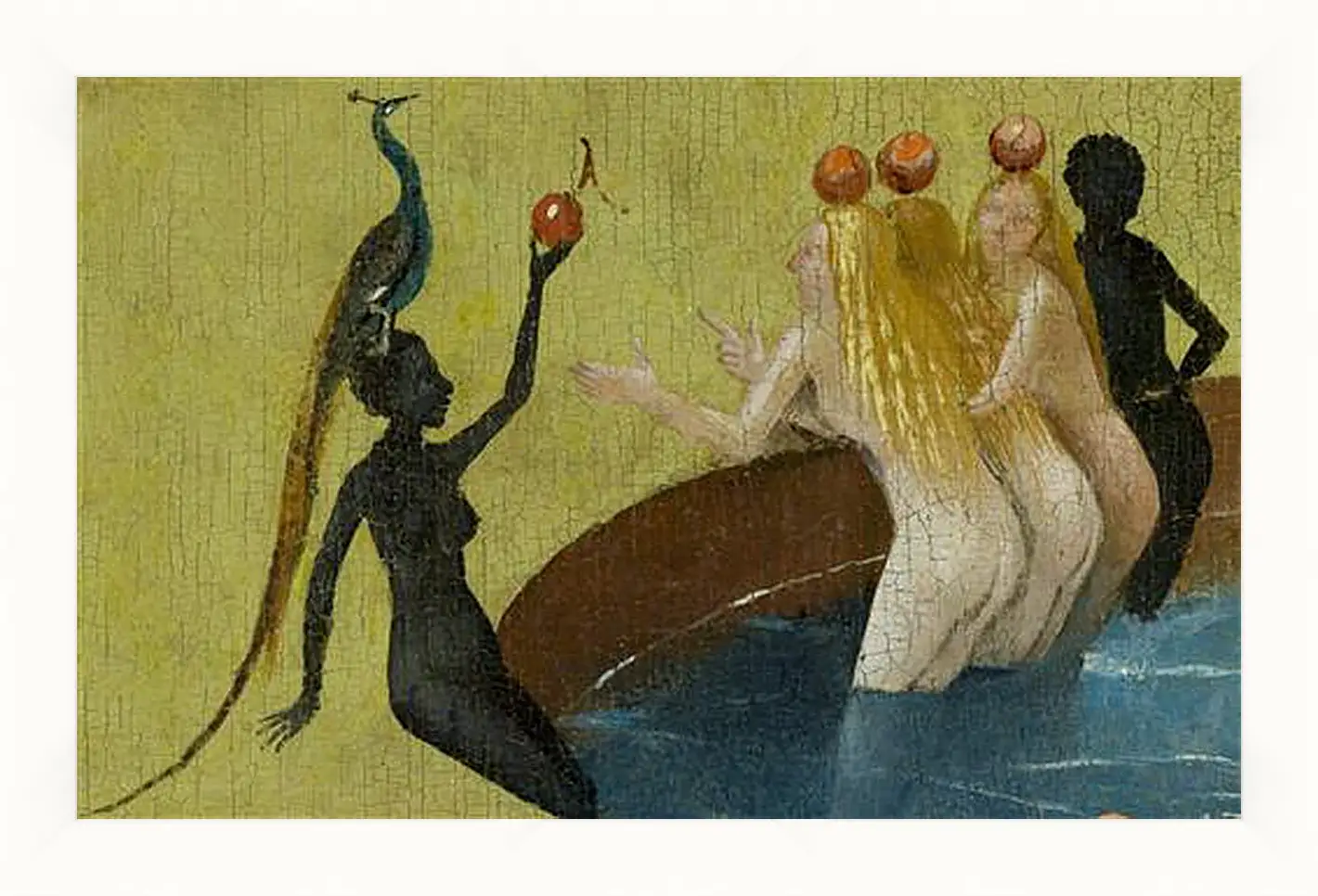 Картина в раме - Women with peacock. Иероним Босх